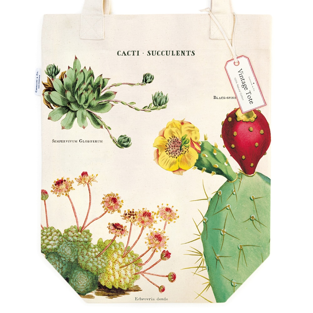 Cavallini, Canvas, Tote, Bag, Cacti & Succulents